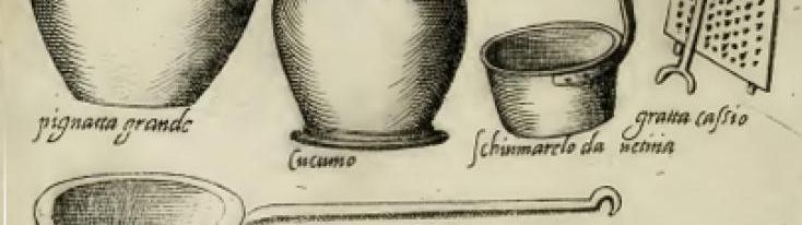 Utensili da cucina (1), dall'Opera di B. Scappi, 1570